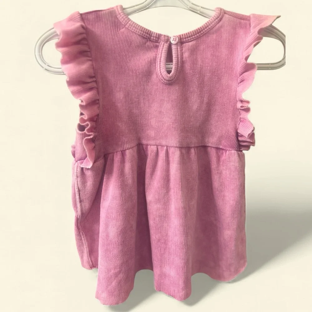 Splendid Baby Girl Pink Ruffle Corduroy Dress 6–12 months